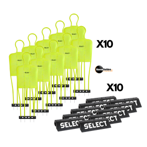 10 stk. Frisparks figur 160 cm gul inkl. 10 stk. gummibaser