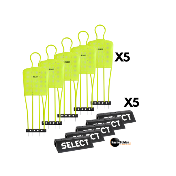  5 stk. Frisparks figur 160 cm gul inkl. 5 stk. gummibaser